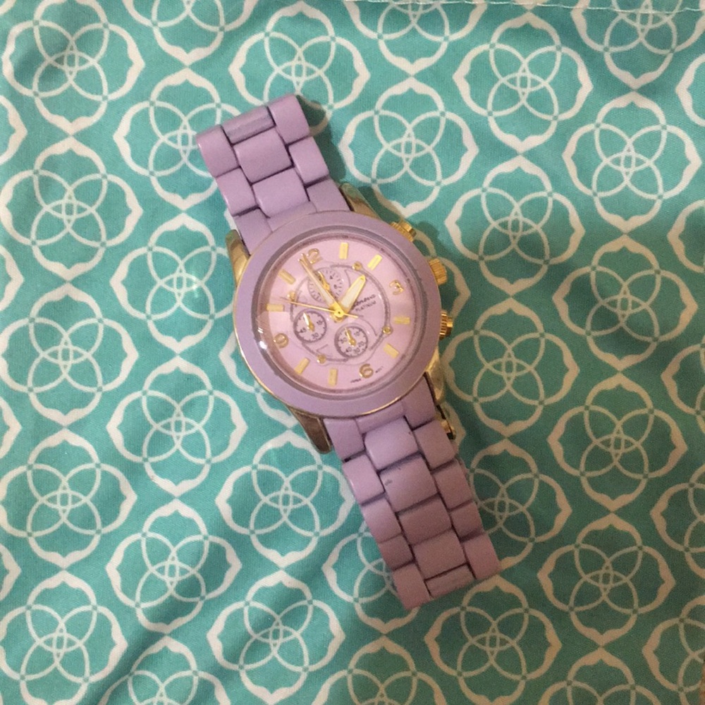 Purple and gold watch